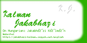 kalman jakabhazi business card